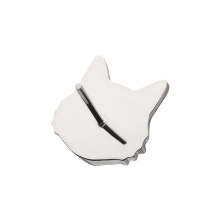 Invictus Titanium Threadless Midnight Cat Top with Prong Set Black Gem Eyes