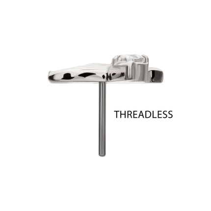Invictus Titanium Threadless Prong Set Teardrop Gem Hummingbird Top