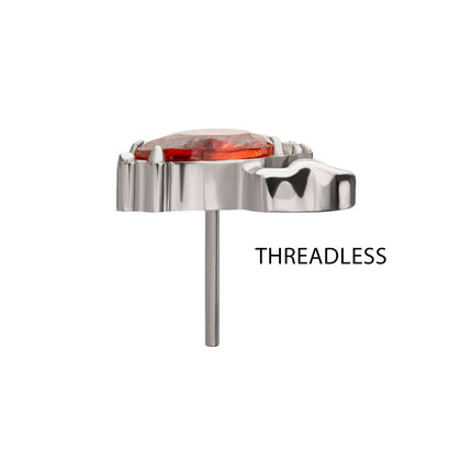 Invictus Titanium Threadless Prong Set Gem Lobster Top