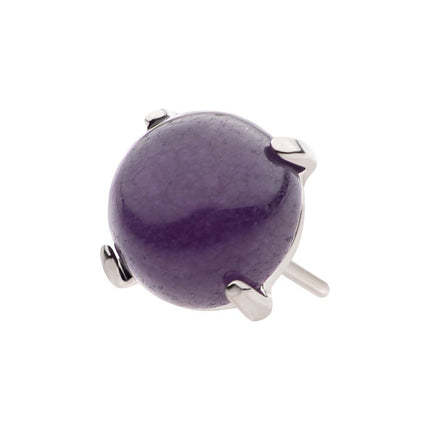 Invictus Titanium Threadless Prong Set Natural Amethyst Stone Top