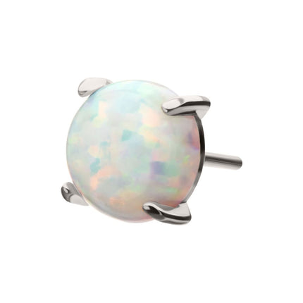 Invictus Titanium Threadless 4-Prong Opal Top