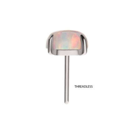 Invictus Titanium Threadless 4-Prong Opal Top