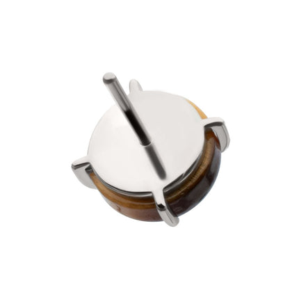 Invictus Titanium Threadless 4-Prong Round Natural Stone Top