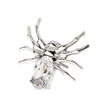 Invictus Titanium Threadless Spider Top with 4-Prong Oval CZ