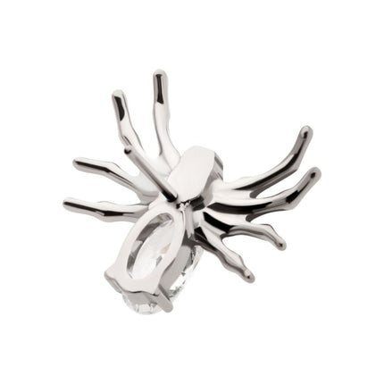 Invictus Titanium Threadless Spider Top with 4-Prong Oval CZ