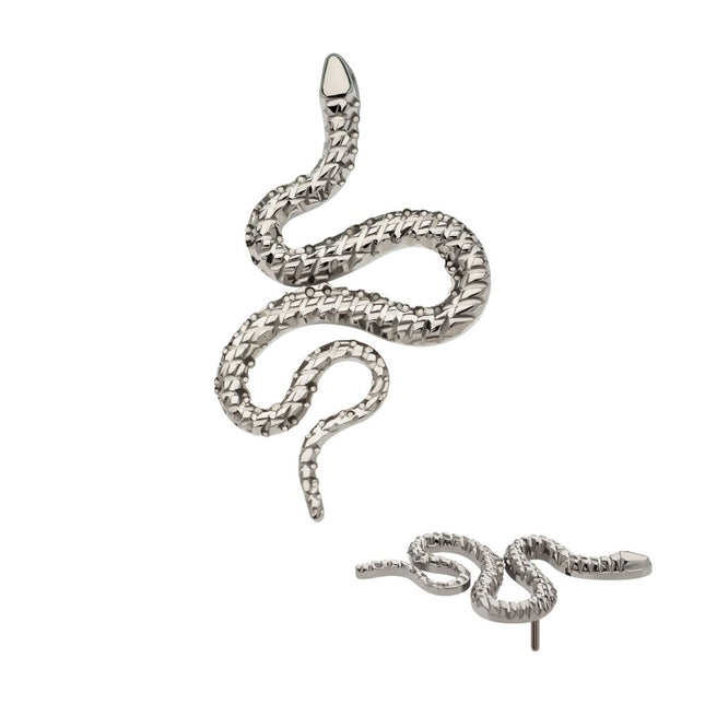 Invictus Titanium Threadless Diamond Pattern Snake Top