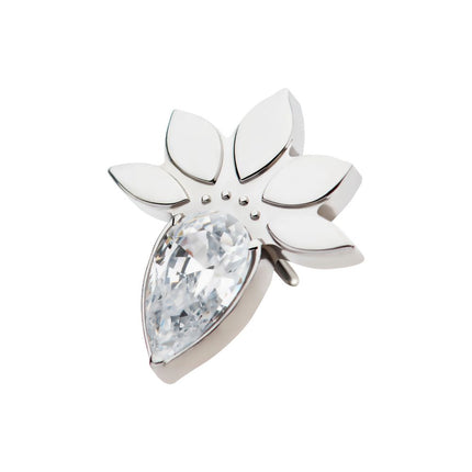 Invictus Titanium Threadless Marquise Cluster Fan Shape with Teardrop CZ Top