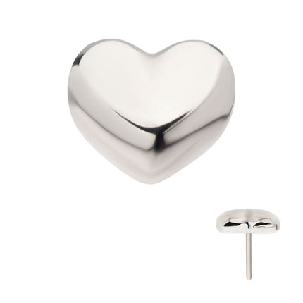 Invictus Titanium Threadless Puffed Heart Top