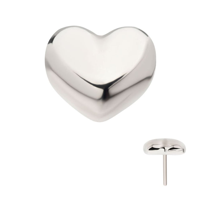 Invictus Titanium Threadless Puffed Heart Top