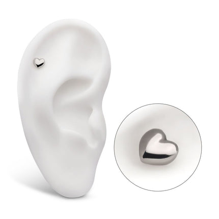 Invictus Titanium Threadless Puffed Heart Top