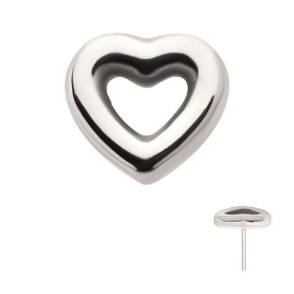 Invictus Titanium Threadless Hollow Heart Top