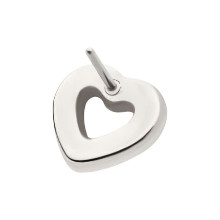 Invictus Titanium Threadless Hollow Heart Top
