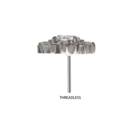 Invictus Titanium Threadless Radiant Cluster Top
