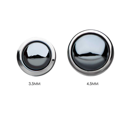 Invictus Titanium Threadless Bezel Set Hematite Gem Front Facing Top