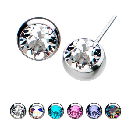 Invictus Threadless Titanium Side Facing Bezel Set Gem