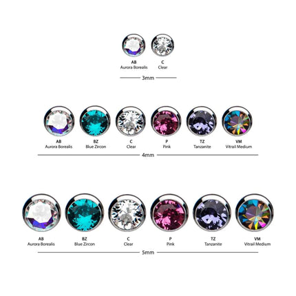 Invictus Threadless Titanium Side Facing Bezel Set Gem