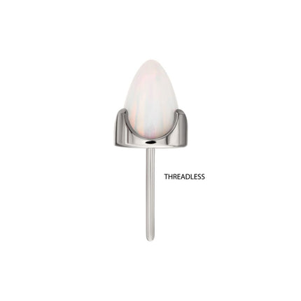 Invictus Titanium Threadless Stone Bullet Top with 4-Claw Prongs
