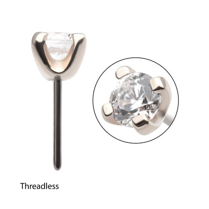 Invictus Titanium Threadless with Prong Set Birthstone Top