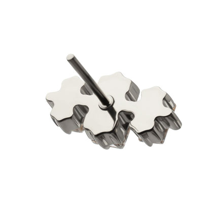 Invictus Titanium Threadless Triple Baguette Prong Set Gem Top
