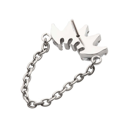 Invictus Titanium Threadless 5-Cluster Marquise AAA CZ Top with Dangle Chain