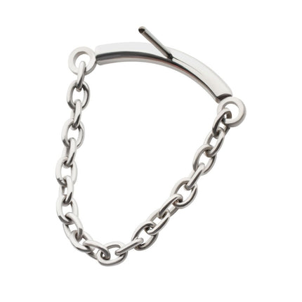 Invictus Titanium Threadless Dangle Chain Curved Bar Top