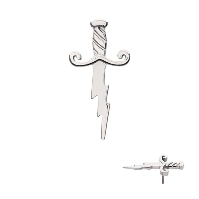 Invictus Titanium Threadless Dagger with Lightning Blade Top