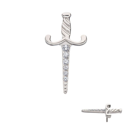 Invictus Titanium Threadless Dagger with 6-Gem Blade Top
