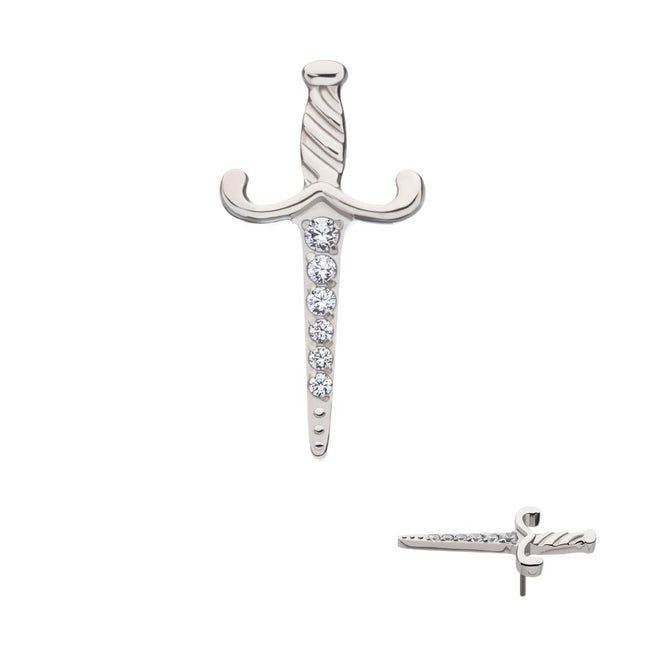 Invictus Titanium Threadless Dagger with 6-Gem Blade Top