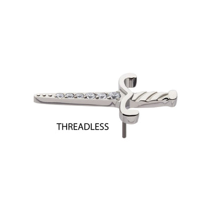 Invictus Titanium Threadless Dagger with 6-Gem Blade Top