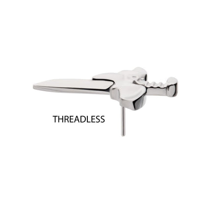 Invictus Titanium Threadless Dagger with Flying Bat Top