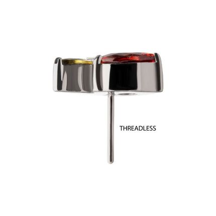 Invictus Titanium Threadless Prong Set Gem Apple Top