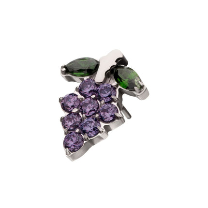 Invictus Titanium Threadless Prong Set Gem Grape Top