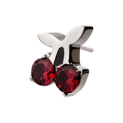 Invictus Titanium Threadless Prong Set Gem Cherry Top