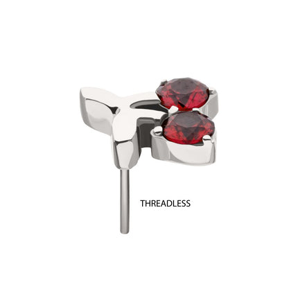 Invictus Titanium Threadless Prong Set Gem Cherry Top