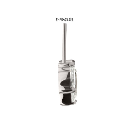 Invictus Titanium Threadless Vertical Helix V-Prong Pear Trio Blossom Cluster Top