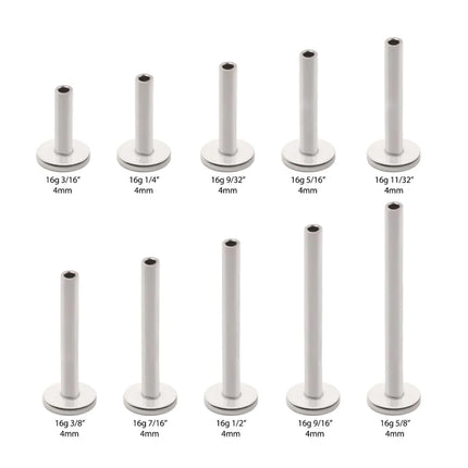 Invictus Threadless Titanium Labret Stem 2.5mm or 4mm Base