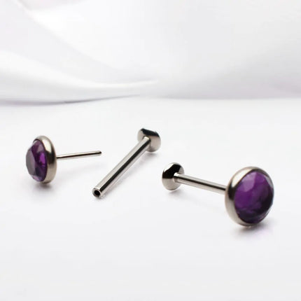 Invictus Titanium Threadless High Polish Mirror Finish 2.5mm Dome Labret Base