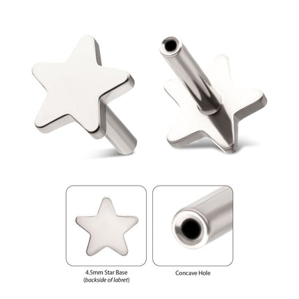 Invictus Titanium Threadless Star Back Duality Labret (Base Only)
