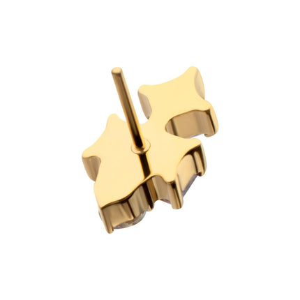 Invictus 24Kt Gold PVD Titanium Threadless "Astra Cluster" Prong Set Gem Top
