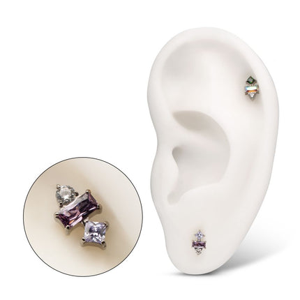 Invictus Titanium Threadless "Astra Cluster" Prong Set Gem Top