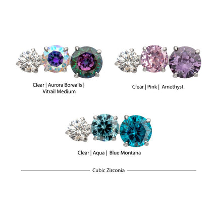 Invictus Titanium Threadless "Radiant Arc" Prong Set Gem Top