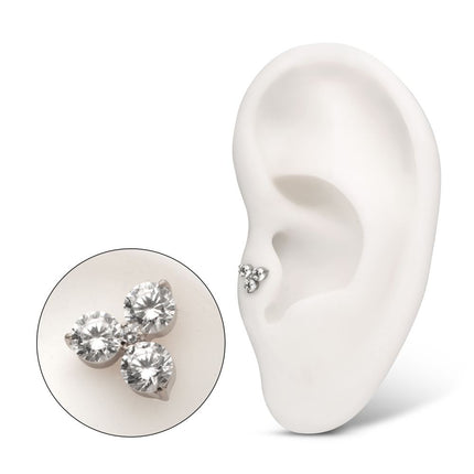 Invictus Titanium Threadless Trinity Prong Set Gem Top
