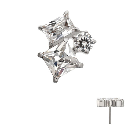 Invictus Titanium Threadless “Lustre Cluster” Prong Set Gem Top