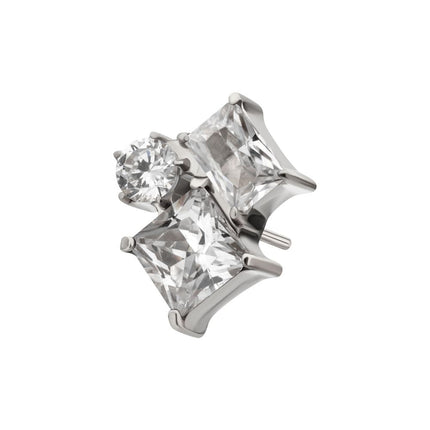 Invictus Titanium Threadless “Lustre Cluster” Prong Set Gem Top