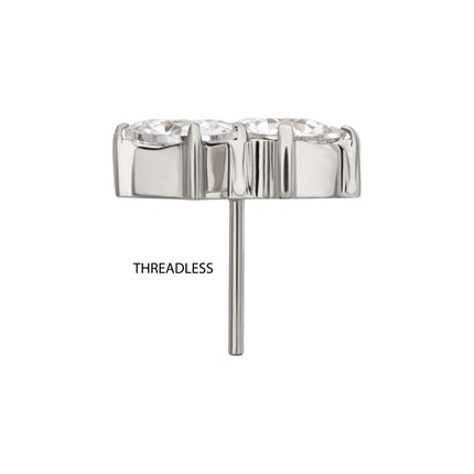 Invictus Titanium Threadless “Lustre Cluster” Prong Set Gem Top