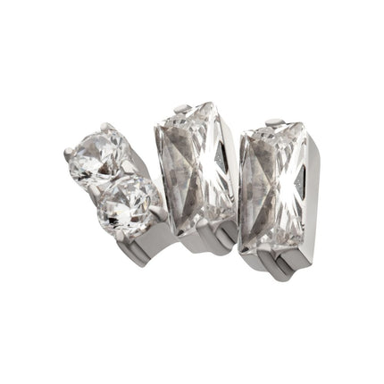 Invictus Platinum PVD Titanium Threadless "Eclat Cluster" Prong Set Gem Top