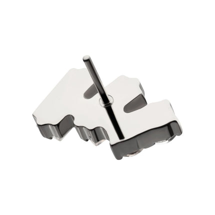 Invictus Platinum PVD Titanium Threadless "Eclat Cluster" Prong Set Gem Top