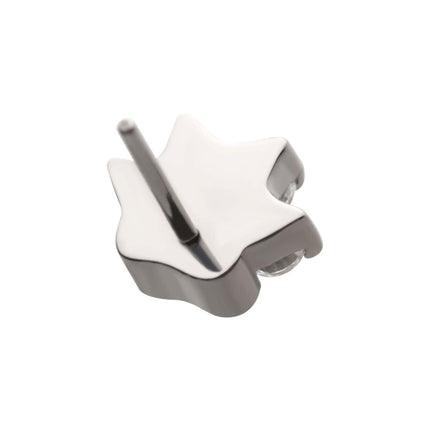 Invictus Titanium Threadless with Prong Set CZ 4-Cluster Paw Top