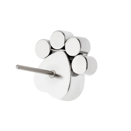 Invictus Titanium Threadless Bezel Heart & Round CZ Paw Top