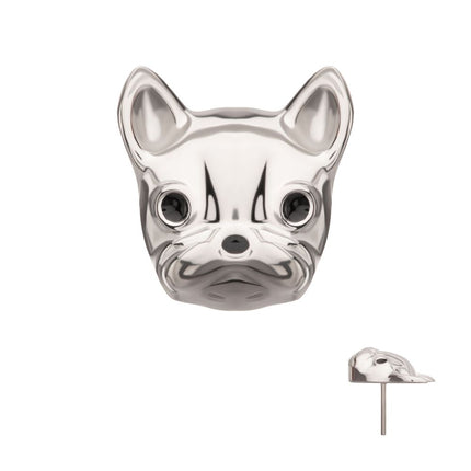 Invictus Titanium Threadless 3D French Bulldog Head Top